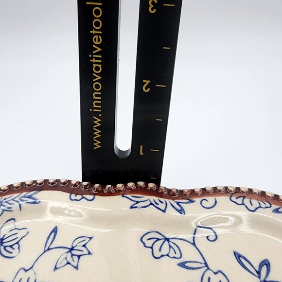 Tara Temptations Square Salad Dessert Plate Floral Lace Blue Hand Painted 6.2 in - Picture 8 of 8